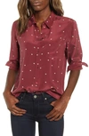 Rails Kate Star Print Silk Shirt In Merlot Twinkle