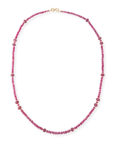 Splendid Company 18k Long Ruby Necklace, 38"l