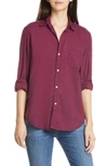 Frank & Eileen Eileen Long-sleeve Cotton Poplin Button-down Shirt In Berry Light Poplin