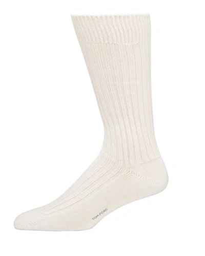 Tom Ford Men's Thick-knit Casual Socks In Ivory