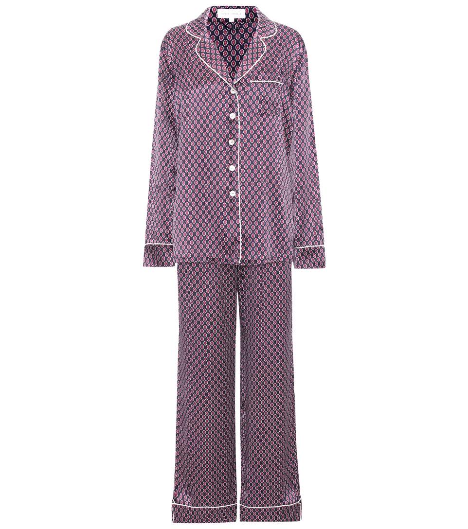 Olivia Von Halle Lila Printed Silk Pajamas In Zayea | ModeSens