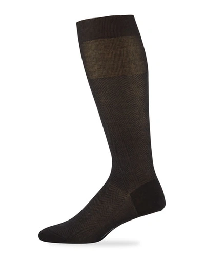 Tom Ford Men's Herringbone Cotton Socks In Gray