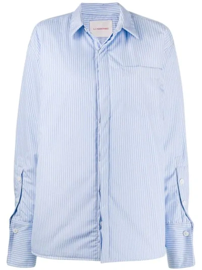 A.f.vandevorst Striped Oversized Shirt In Blue