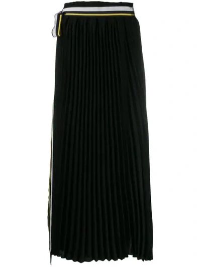 A.f.vandevorst Saddle Pleated Maxi Skirt In Black