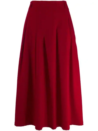 A.f.vandevorst Flared Midi Skirt In Red