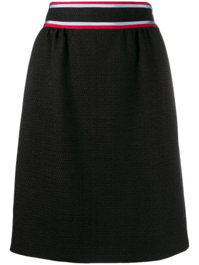 Gucci Striped Mini Skirt In Black