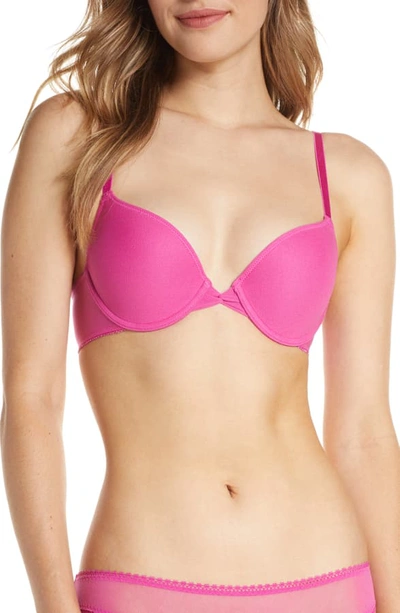 On Gossamer 'bump It Up' Underwire Push-up Bra In Peony Pk