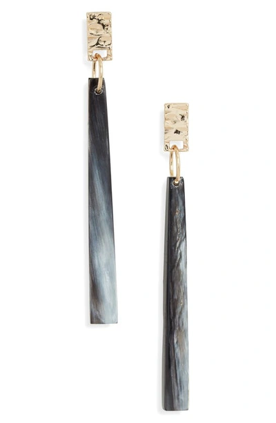 Akola Horn Linear Drop Earrings In Black