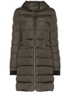 Moncler Betulong Quilted Feather Down Jacket In Green