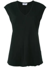 Frame V-neck Cotton-jersey T-shirt In Black