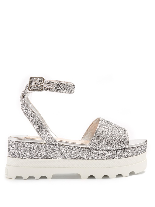 flatform silver sandals
