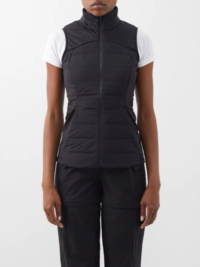 Lululemon Down For It All Quilted Down Nylon-blend Gilet In Black