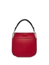 Prada Margit Leather Handbag In F0c9f Fiery Red/black