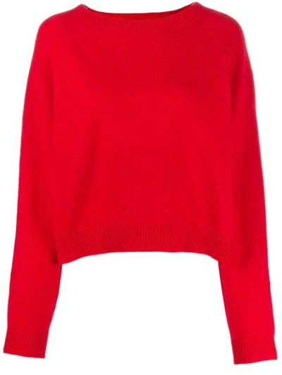 Semicouture Regular-fit Crew-neck Jumper In Red