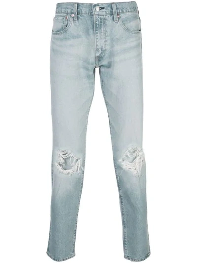 Levi's Ripped Detail Tapered Jeans In Blue