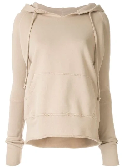 Nili Lotan Distressed Relaxed-fit Hoodie In Neutrals