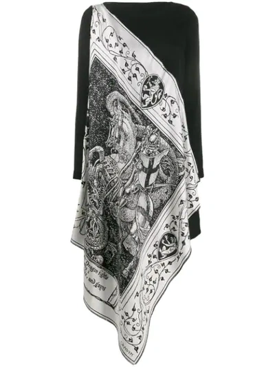 Lanvin Asymmetrical Scarf Dress In Black | ModeSens