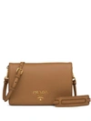 Prada Logo-embellished Shoulder Bag In Brown