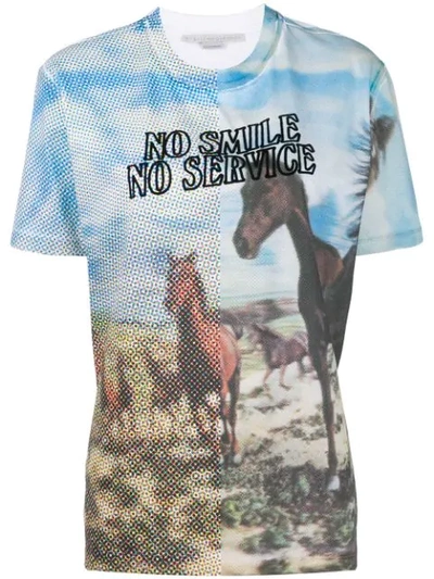 Stella Mccartney No Smile No Service Digital Horse Print T-shirt In White