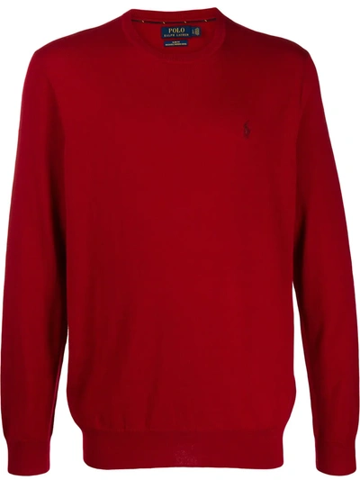 Polo Ralph Lauren Embroidered Logo Sweatshirt In Red