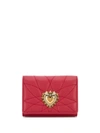 Dolce & Gabbana Devotion Small Tri-fold Wallet In Red