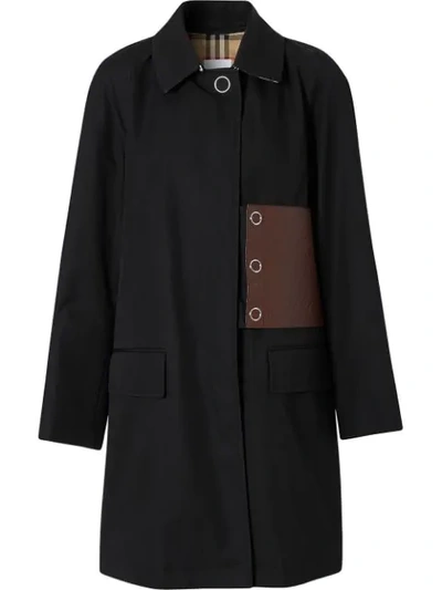 Burberry Patch Detail Coat In Black