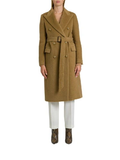 Tagliatore Jole Double-breatsed Coat In Beige