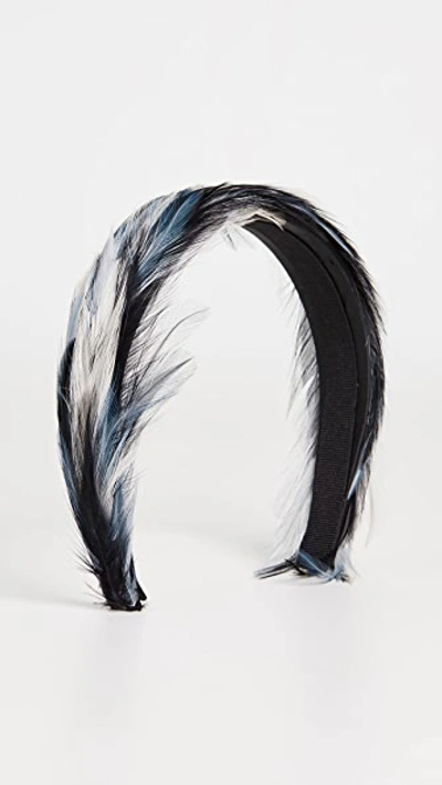 Gigi Burris Plumage Feather Headband In Blue/white