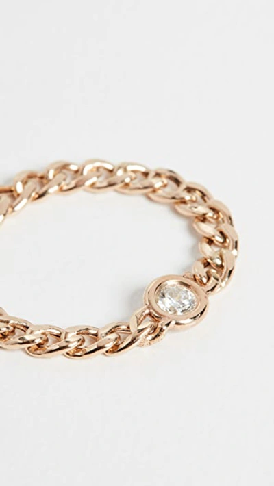 Zoë Chicco 14k Yellow Gold Small Curb Chain Diamond Ring