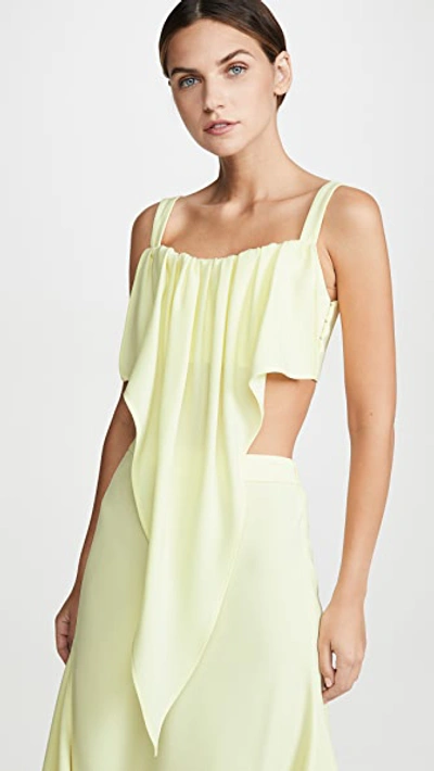 Ellery Pointy Drape Bra Top In Yellow