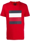 Tommy Hilfiger Signature Stripe T-shirt In Red