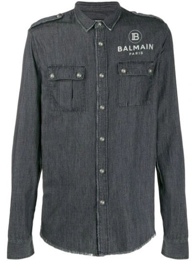 Balmain Logo Shirt In Black