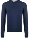 Ballantyne Crew Neck Jumper In Blue