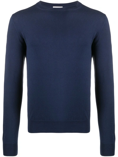 Ballantyne Crew Neck Jumper In Blue