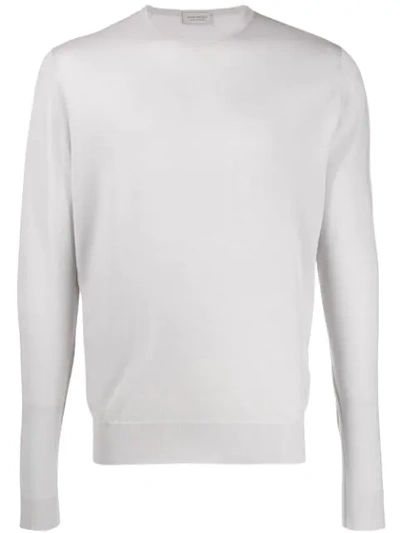 John Smedley Round Neck Jumper In Grey