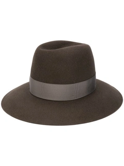Borsalino Wide Brim Panama Hat In 0342 Braun