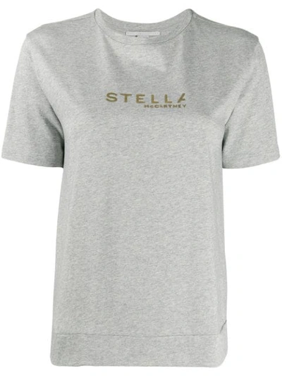 Stella Mccartney T-shirt Mit Logo-print In 1400 Grey Melange