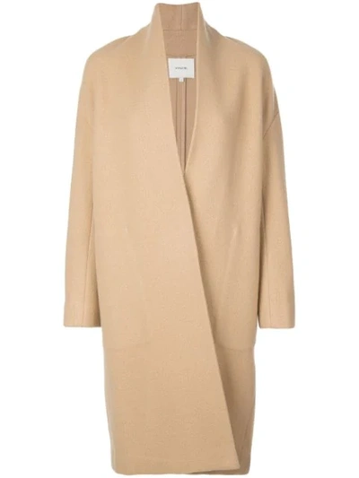 Vince Textured Single-breasted Coat In Neutrals