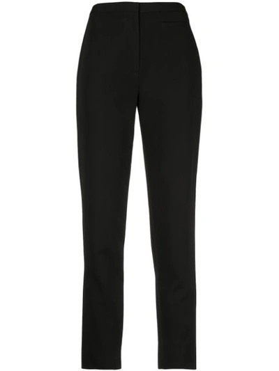Milly Cropped Slim-fit Trousers In Black