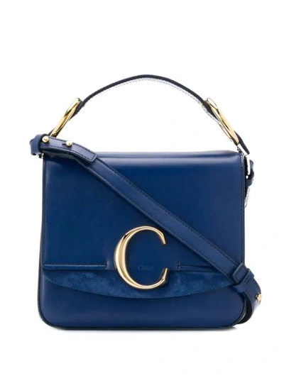Chloé C Shoulder Bag In Blue