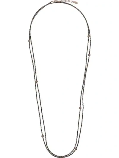 Brunello Cucinelli Beaded Necklace In 棕色