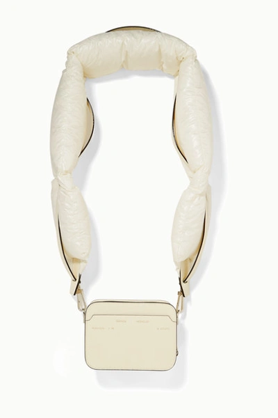 Moncler Genius + 2 Moncler 1952 Valextra Dado Shell Down And Leather Shoulder Bag In Cream