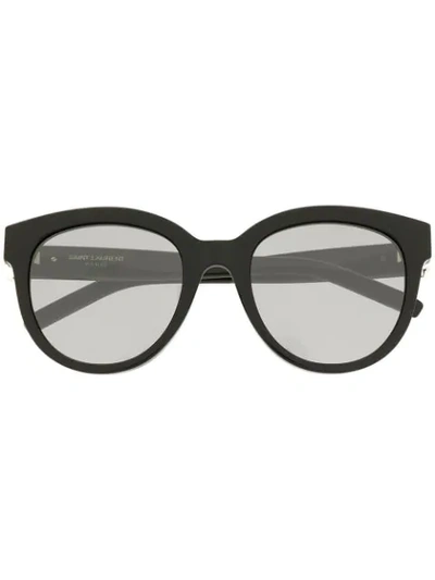 Saint Laurent Round Frames Sunglasses In Black