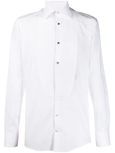 Dolce & Gabbana Bib-front Cotton Shirt In White