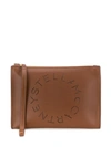 Stella Mccartney Stella Logo Clutch In Brown