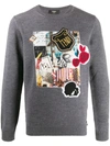 Fendi Pullover Mit Collage-patch In Grey