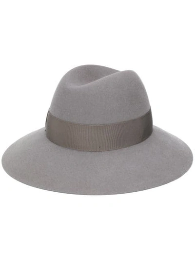 Borsalino Wide Brim Panama Hat In Grey