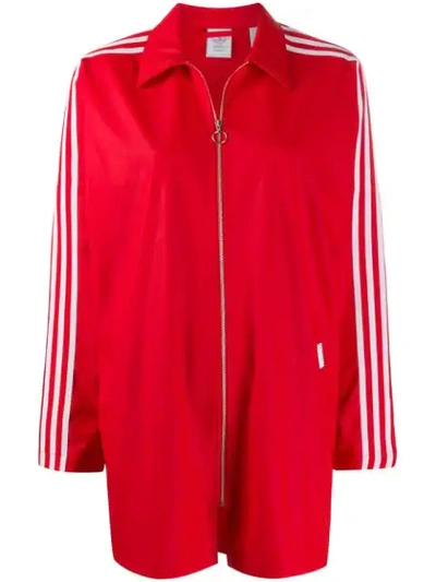 Fiorucci X Adidas Long Jacket In Red