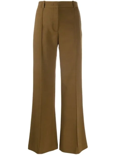 See By Chloé Wool-blend Flared Trousers In Brown