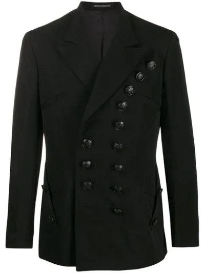 Yohji Yamamoto Decorative Button Blazer In Black